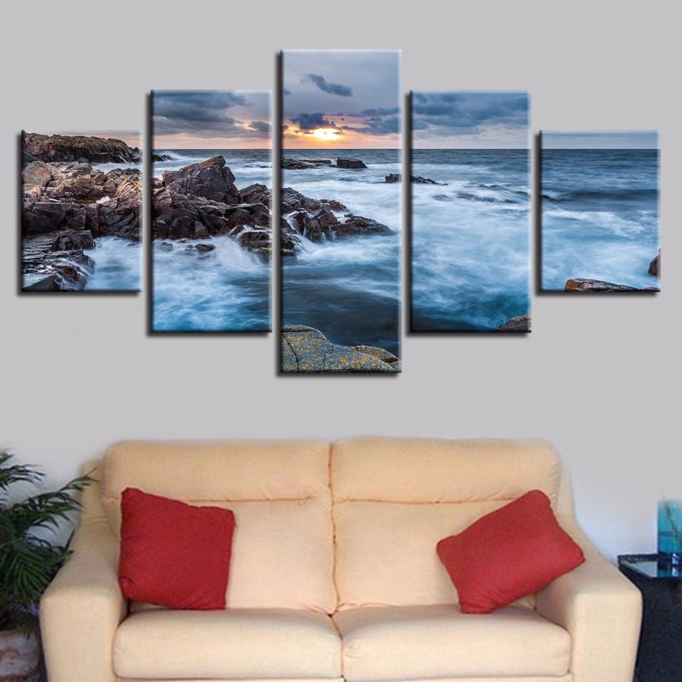 Wall Art Modern Prints Decor Living Room 5 PieT Coastal Theme - Home Decor Gifts and More