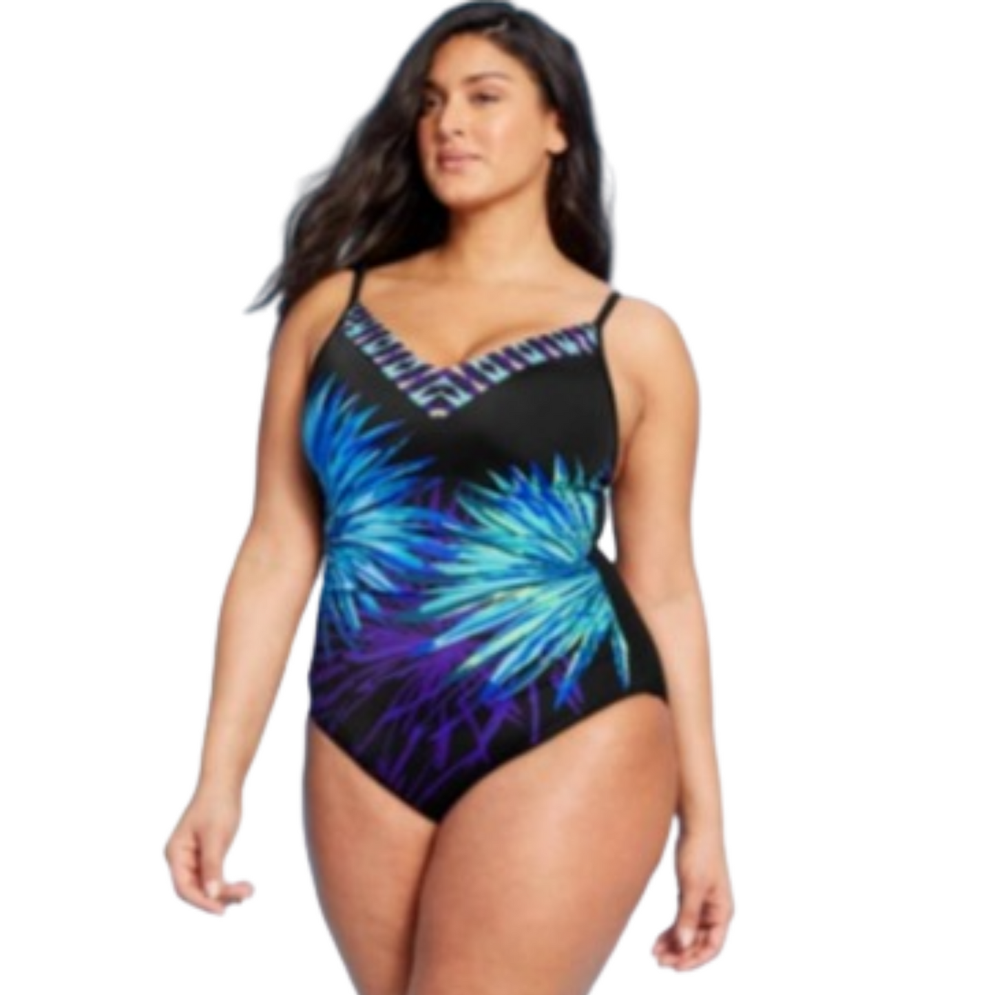 piece swimsuit - aqua green black