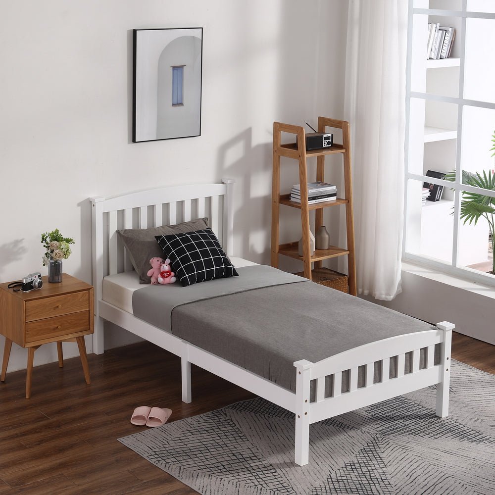 Wood Bed Frame Cap Vertical Strip Bed Twin Sizes | Decor Gifts and More