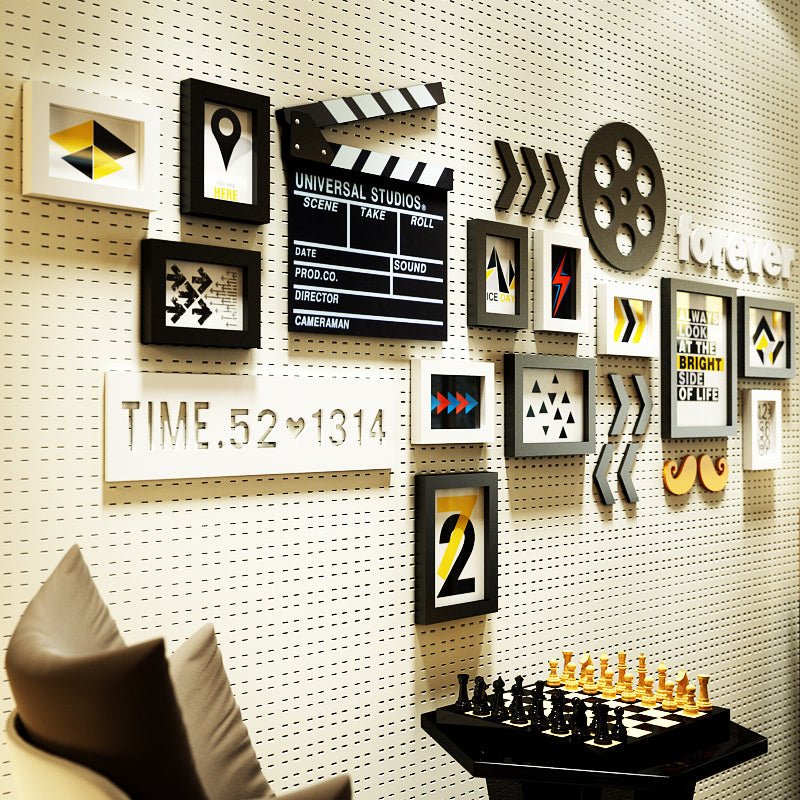 Solid Wood Movie Theme Deluxe Game Room Wall Decor Set - Home Decor Gifts and More