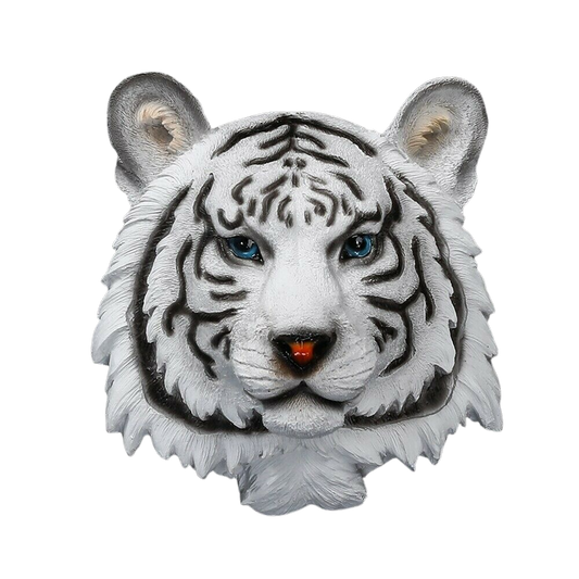 3D Carved White Tiger Head Wall Statue Sculpture | Decor Gifts and More