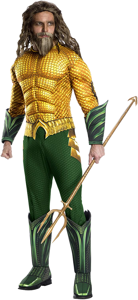 Men's Standard Movie Adult Aquaman Deluxe Costume, As Shown | Decor Gifts and More