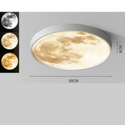 Creative Three-color Light-changing Lunar Ceiling Lamp