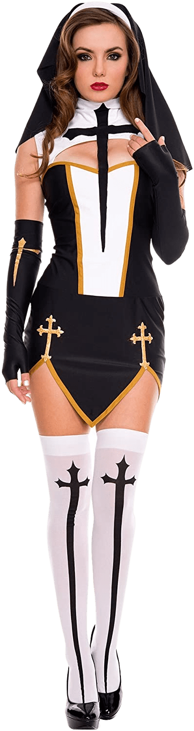 Music Legs - Sexy Bad Habit Nun Costume | Decor Gifts and More