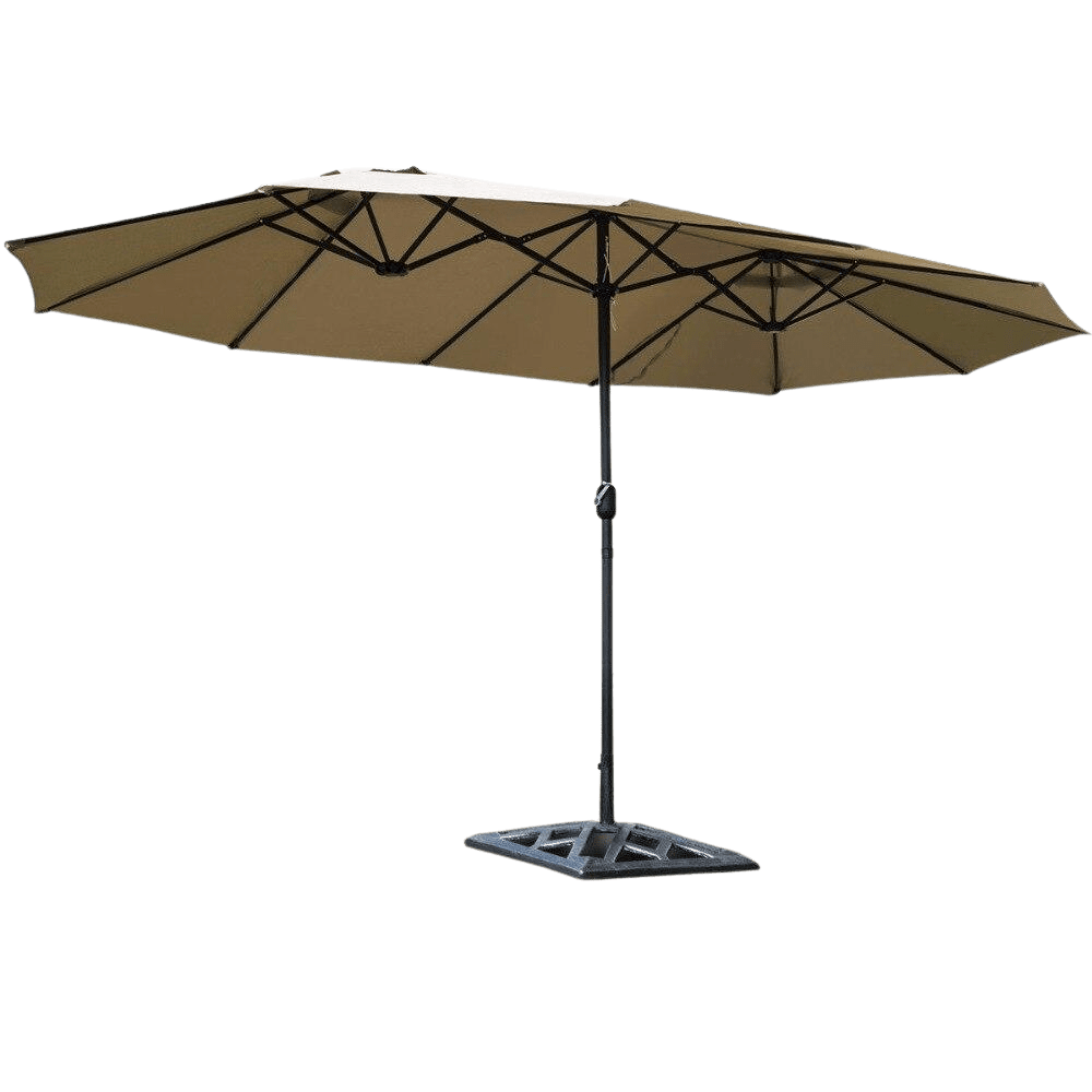 Giantex 15' Market Outdoor Umbrella Double-Sided Twin Patio Umbrella with Crank Outdoor Furniture OP3703 | Decor Gifts and More