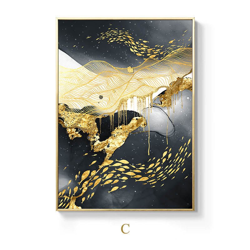 Golden Black And White Wall Art Posters And | Decor Gifts and More