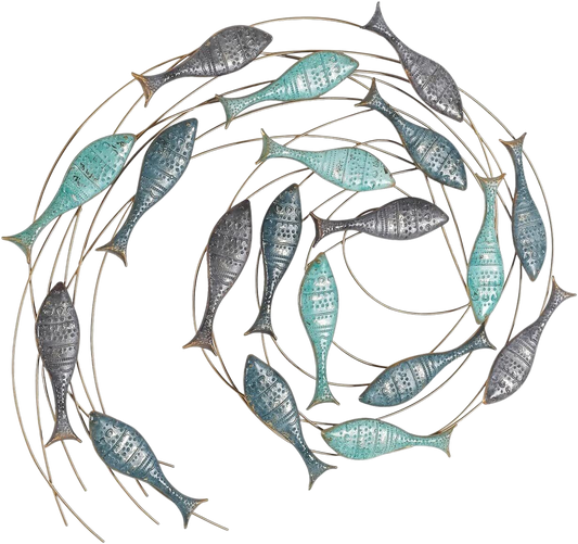 Large School of Fish Decorative Wall Art Sculpture - Home Decor Gifts and More