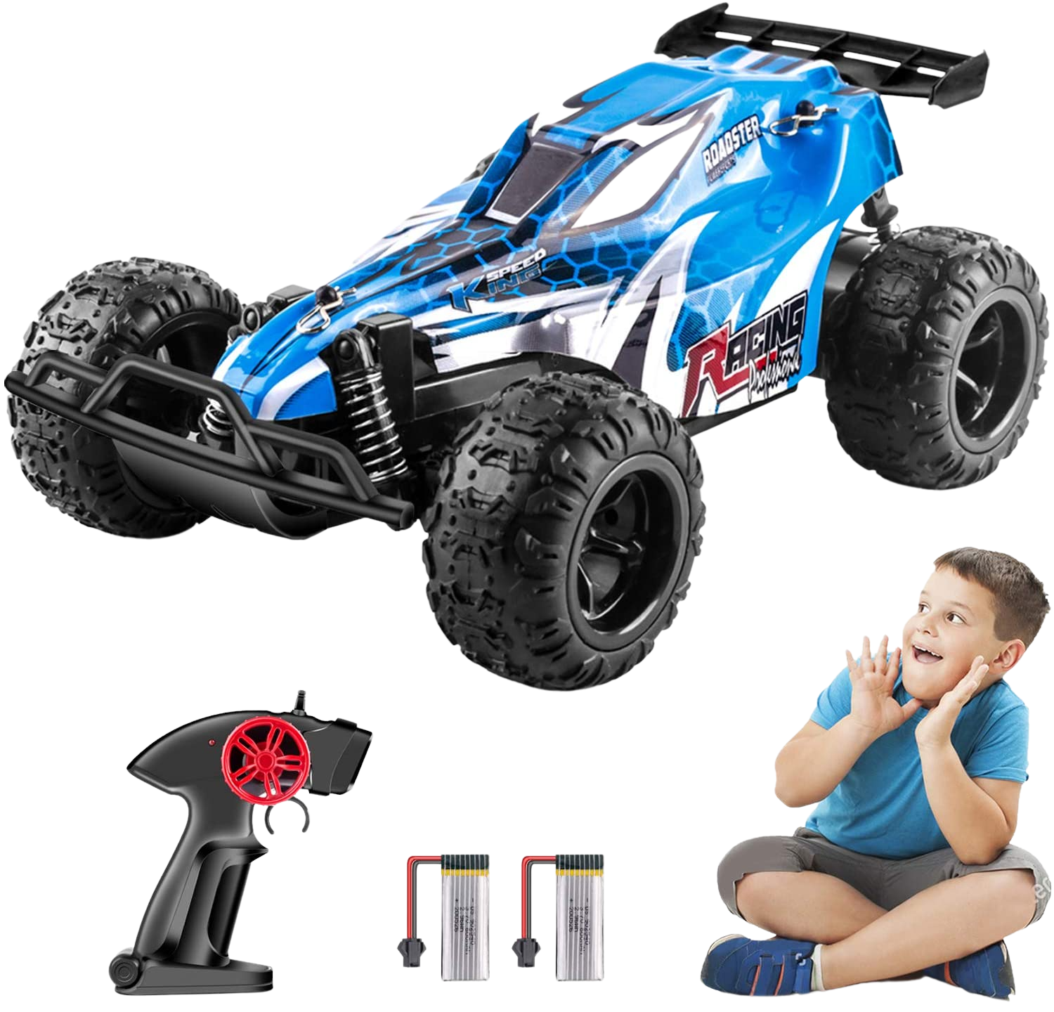 Remote Control Car for Boy Girl, 2.4GHz RC Cars for Kid with 2 Batteries, 1:22 Scale Racing Car Vehicle Toy Gift for Kids 4-12 Years Old Blue | Decor Gifts and More