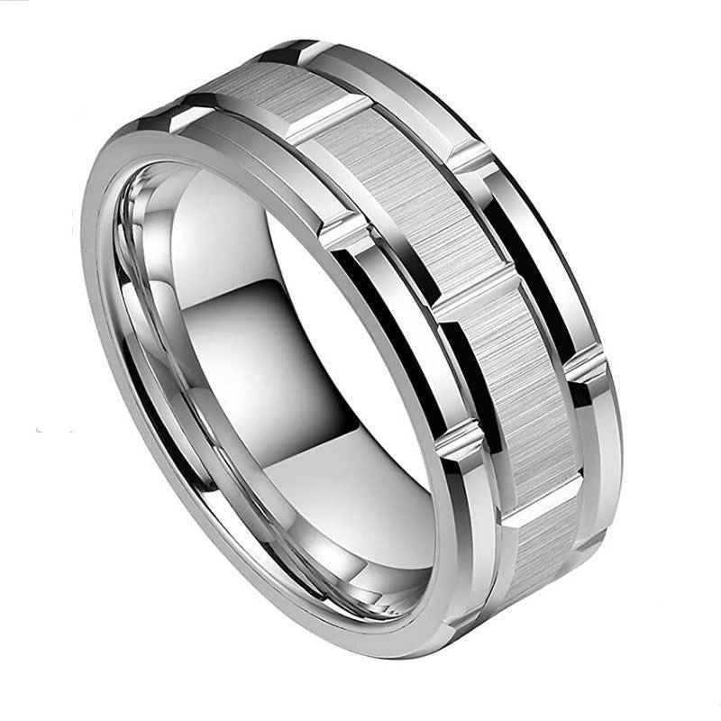 Fashion Creative Silver Cross Cut Stainless Steel Ring | Decor Gifts and More