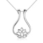 Sterling Silver Ring Holder Necklace Rhombus Lotus Flower Pendant Necklace Jewelry Gift for Nurse | Decor Gifts and More