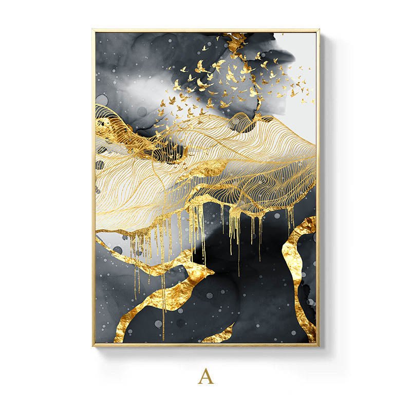 Golden Black And White Wall Art Posters And | Decor Gifts and More