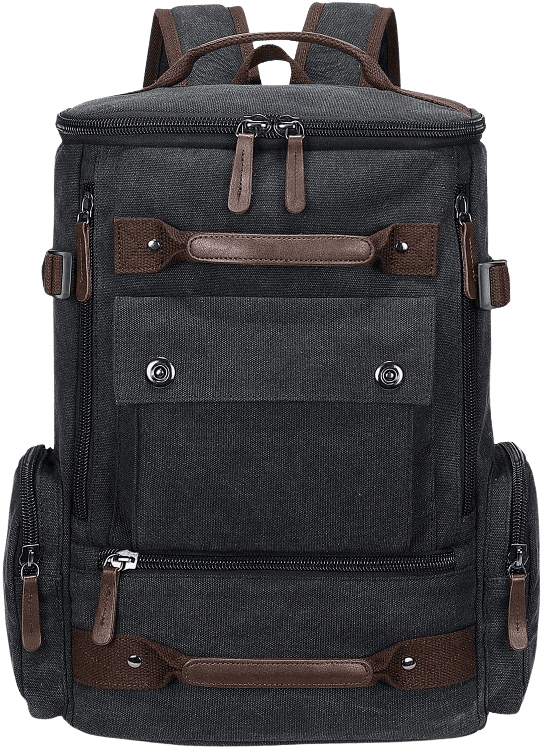 School Backpack Vintage Canvas Laptop Backpacks Men Women Rucksack Bookbags (Black-8688) - Home Decor Gifts and More