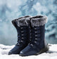 Winter Snow Boots Lace-up Platform Boots Fuzzy Shoes Women