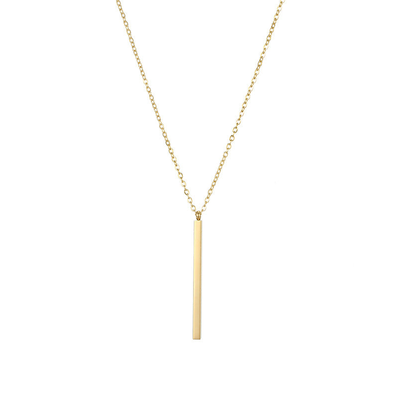 Stainless Steel Gold Plated Geometric Rectangle Pendant Necklace | Decor Gifts and More