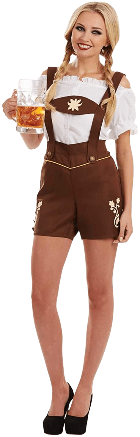 Fun Shack Womens Lederhosen Costume Adults German Oktoberfest Bavarian Outfit | Decor Gifts and More