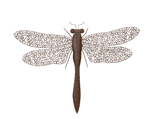 Large Metal Dragonfly Wall Art Sculpture Figurine Indoor/Outdoor Rust-Free 27x37 - Home Decor Gifts and More