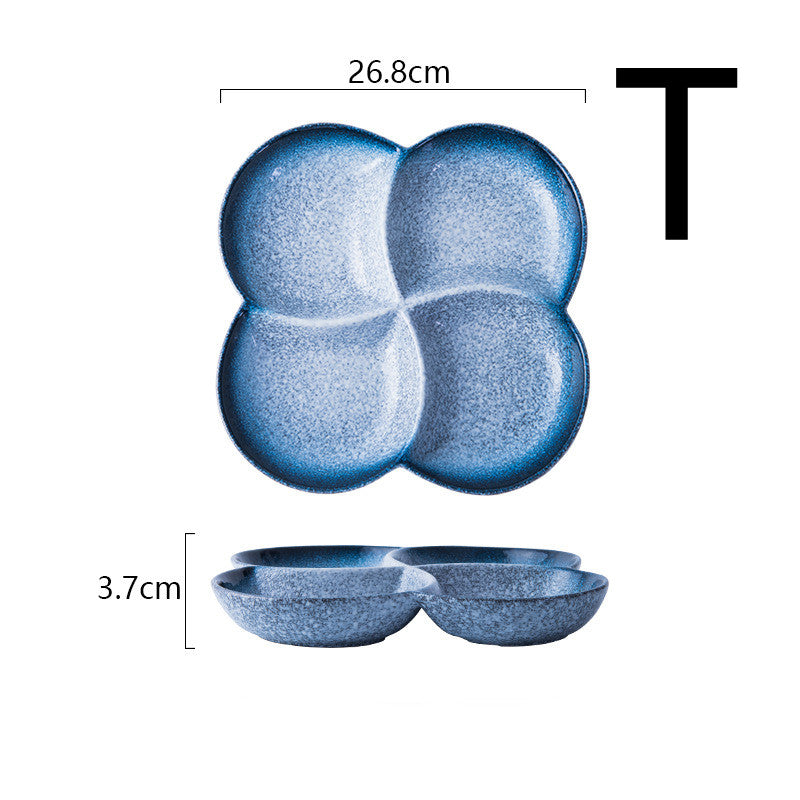 Japanese-style Dinner Plate Ceramic Compartment Plate Household