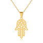 Fashion Creative Stainless Steel Hamsa Palm Pendant Necklace | Decor Gifts and More