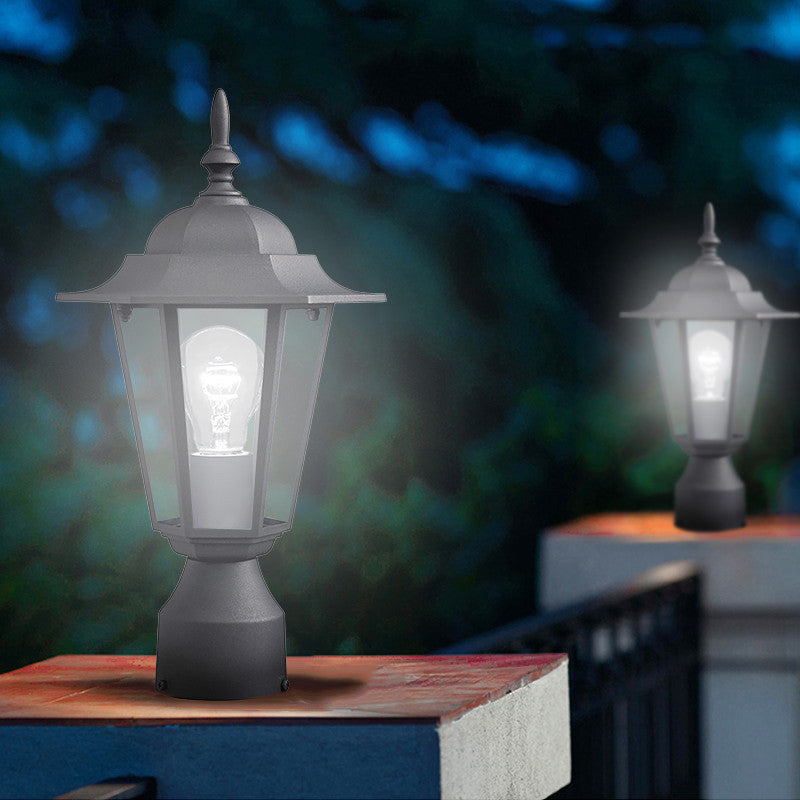 Post Pole Light Outdoor Garden Patio Driveway Yard Lantern Lamp Fixture Black | Decor Gifts and More