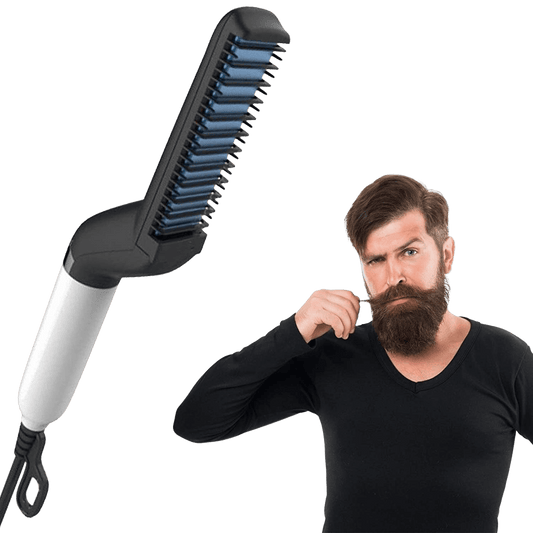 Beard and Hair Straightener Quick Electric Hair Comb Beard Straightening Comb Styling Hair Curlers Massage Comb Muti-functional Electric Hair Brush Tool for Men - Home Decor Gifts and More