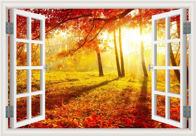 Self-adhesive Wallpaper Fake Window Background Painting | Decor Gifts and More