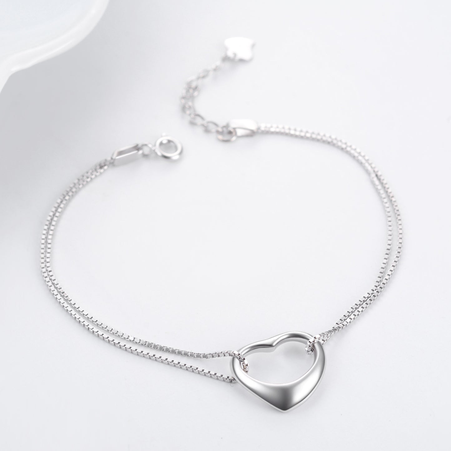 Sterling Silver Adjustable Foot  Heart Anklet  Bracelet | Decor Gifts and More