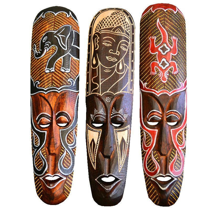 Solid Wood Carving Mask Creative Wall Decoration Pendant Handicraft | Decor Gifts and More