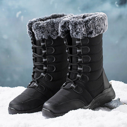 Winter Snow Boots Lace-up Platform Boots Fuzzy Shoes Women | Decor Gifts and More