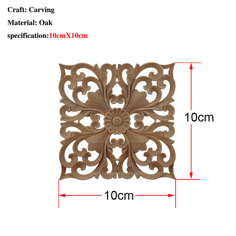 Solid Wood Cube Carved Square Flower Door Heart Flower Furniture Decoration Accessories | Decor Gifts and More