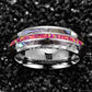 Wide Dome Abalone Shell Deep Magenta Opal Tungsten Ring | Decor Gifts and More