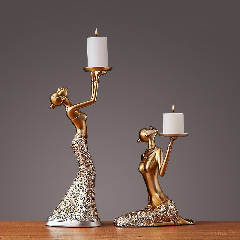 European Style Retro Beauty Candlestick Ornament Decoration | Decor Gifts and More