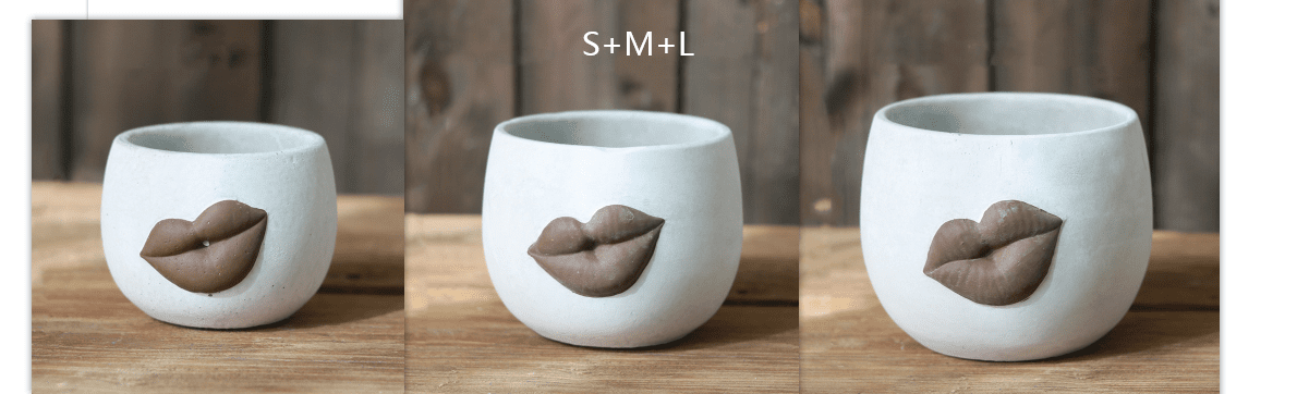 Creative Big Lips Cement Flower Pot Abstract Art | Decor Gifts and More