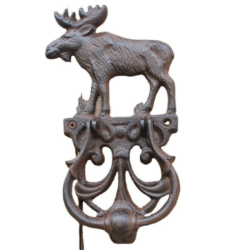 European Retro Nostalgic Cast Iron Crafts Retro Elk Door Knock | Decor Gifts and More