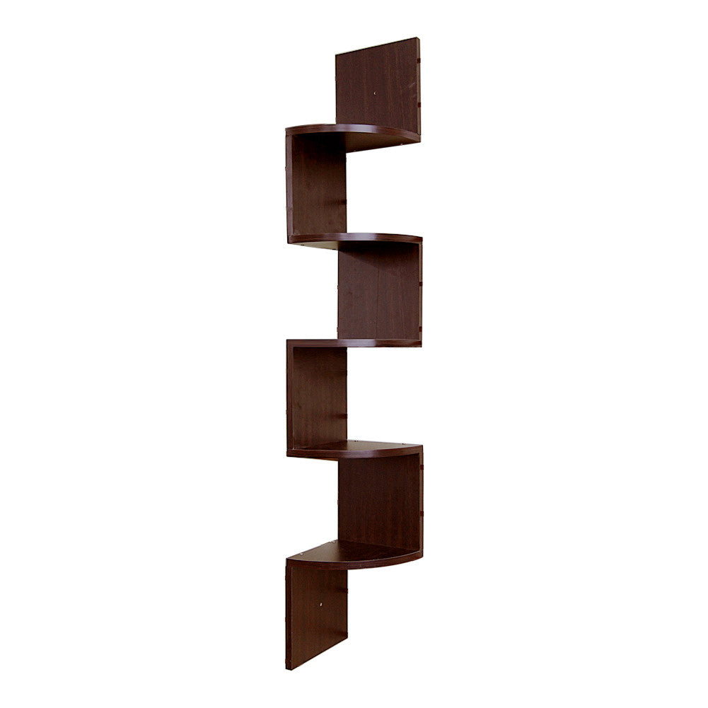 Wall Mount Corner Shelf 5 Tier Zig Zag Large Floating Shelves CF