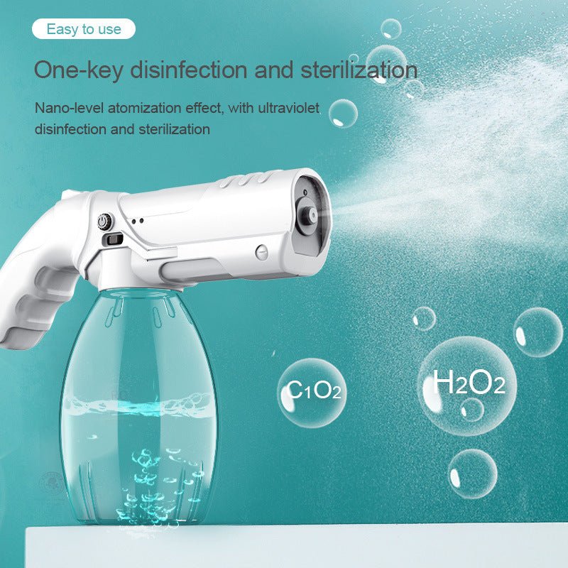 Handheld Wireless Charging Blue Light Nano Atomizing Spray Gun Indoor And Outdoor Car Disinfection Portable Gun Household Spray | Decor Gifts and More