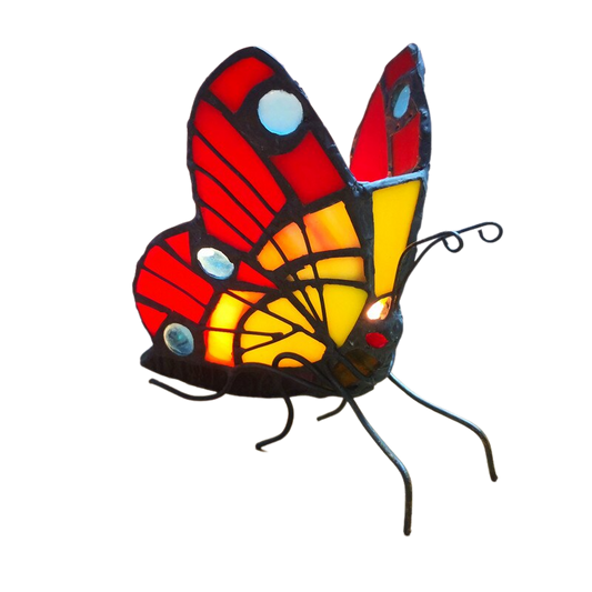 Butterfly Stained Glass Candle Holder Bedroom Night lamp Bedside Tealamp Holder Home Deco | Decor Gifts and More