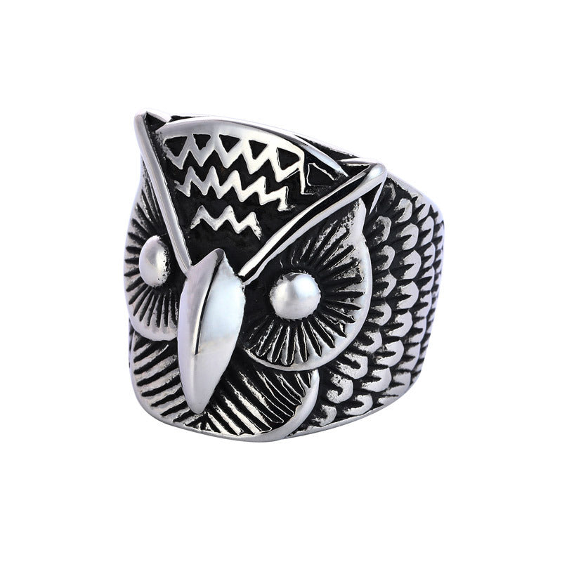 Animal Collection Stainless Owl Titanium Steel Ring | Decor Gifts and More