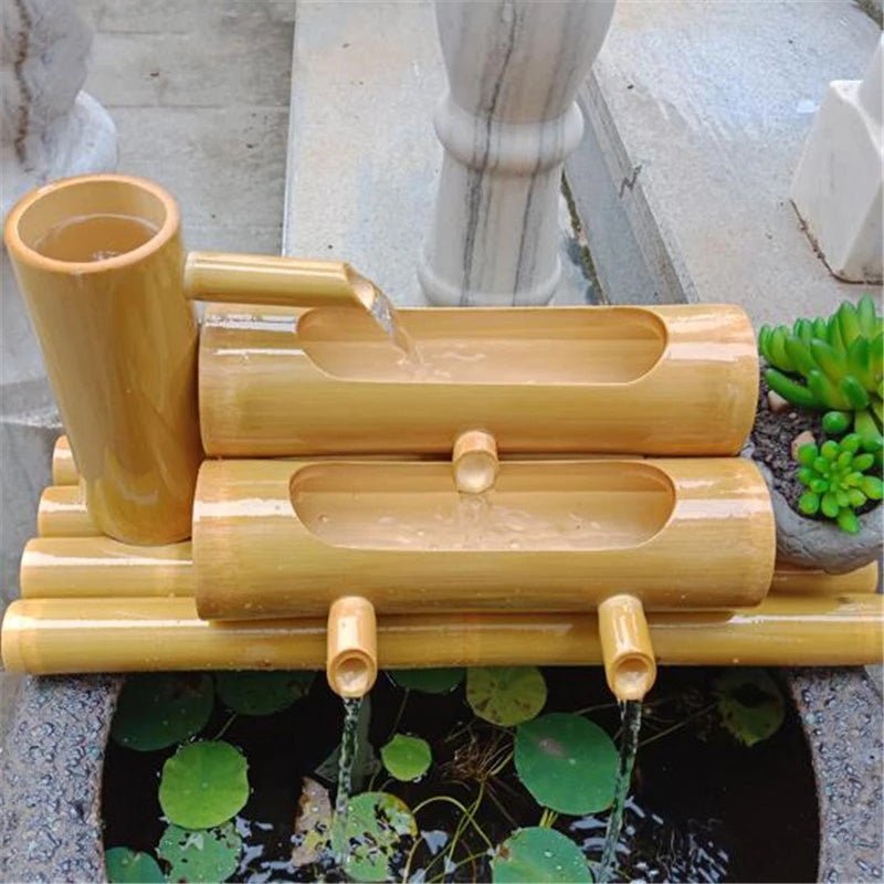 Bamboo Tube Feng Shui Fountain Creative Home Desktop Crafts Waterscape Ornaments | Decor Gifts and More