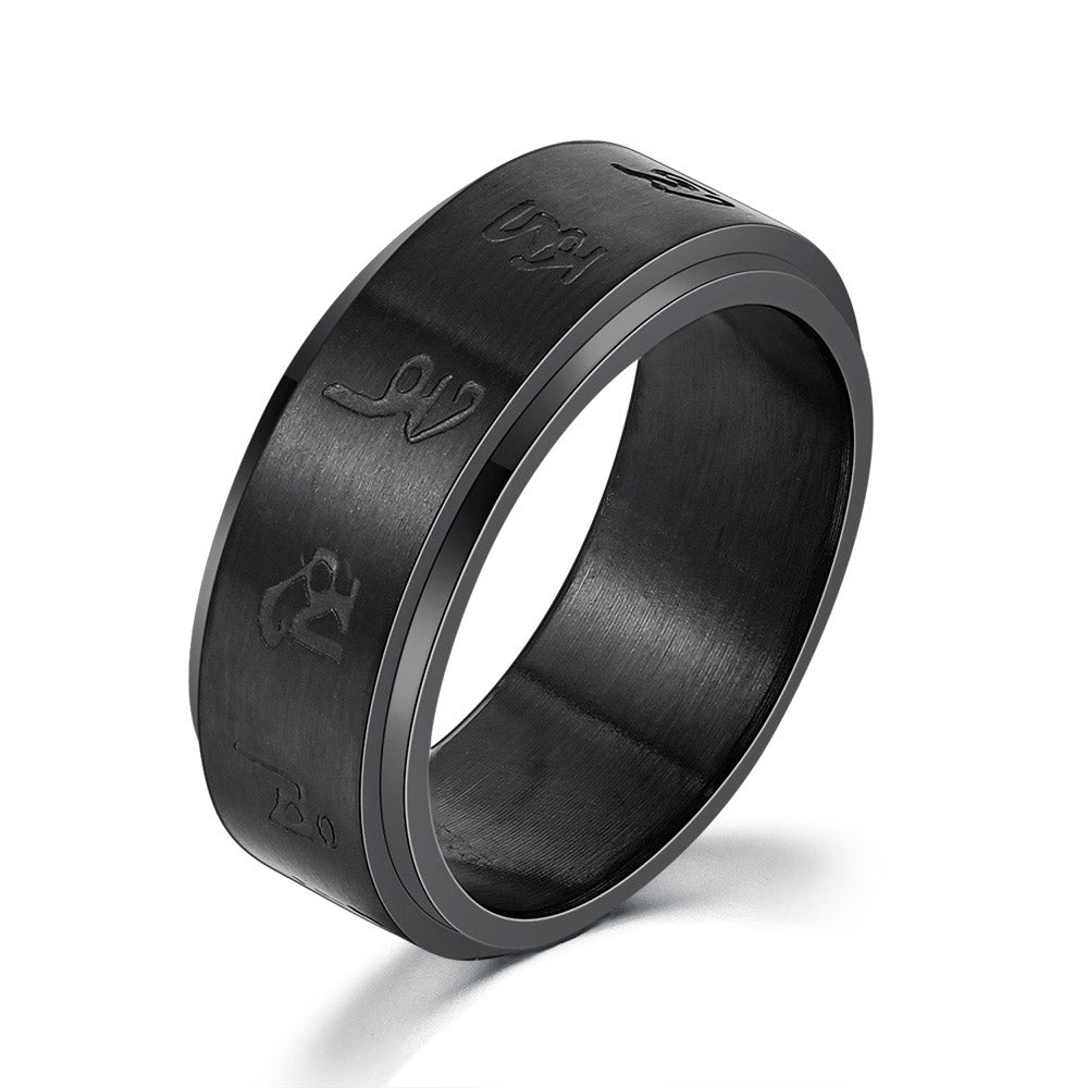 Titanium Steel Rotating Ring Stainless Steel Men's Double Rotating Ring | Decor Gifts and More