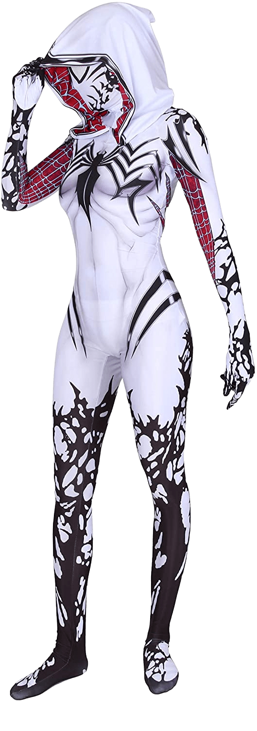 Gwen Stacy Cosplay Costume Into The Spider Verse Gwenom Spandex Fabric Halloween Superhero Bodysuit … | Decor Gifts and More