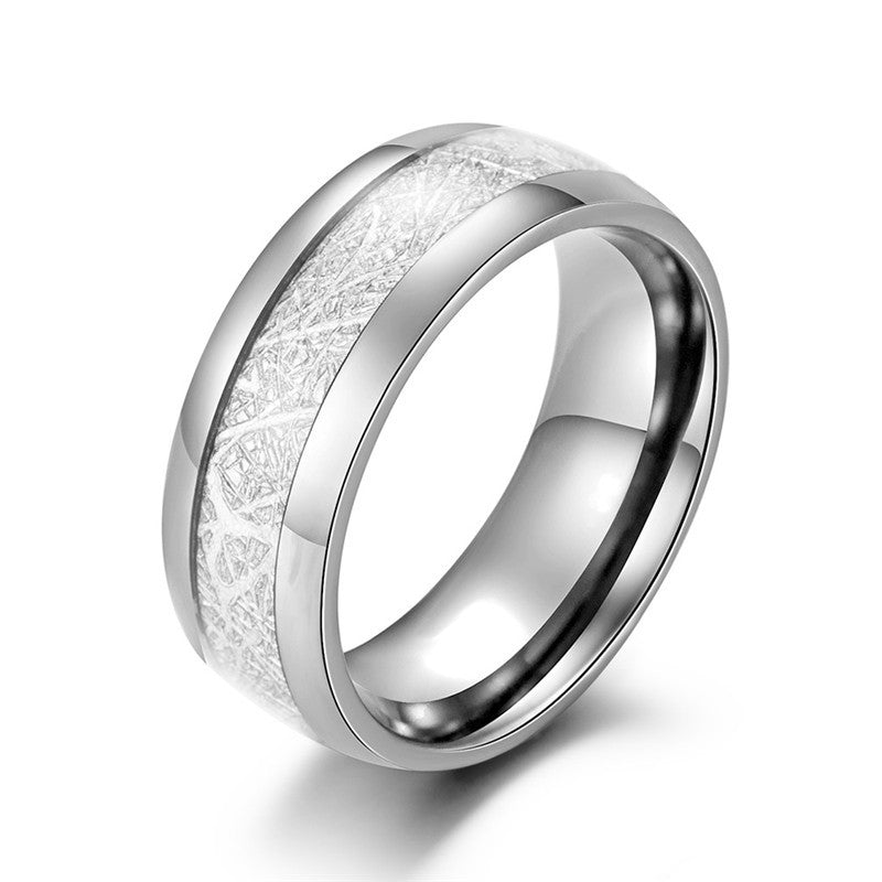 Carbon Fiber Couple Stainless Steel Jewelry Inlaid Anti-Stone Men's Ring | Decor Gifts and More