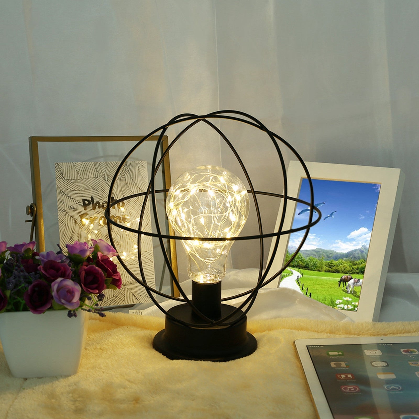 Led Metal Light Battery-operated Lamp Decoration Light US Stock | Decor Gifts and More