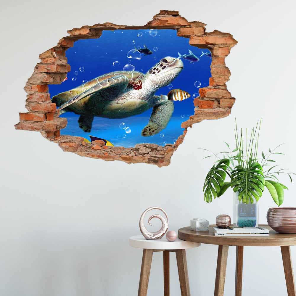 Break Through The Wall 3D Stereo Background Stickers | Decor Gifts and More