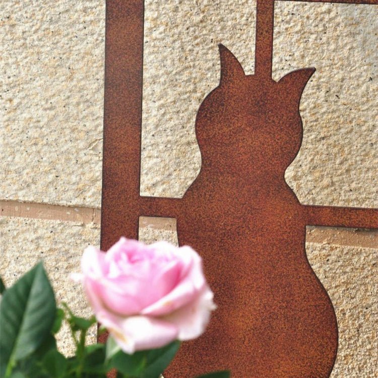 Garden Decoration Outdoor Wrought Iron Cat Window Pendant | Decor Gifts and More