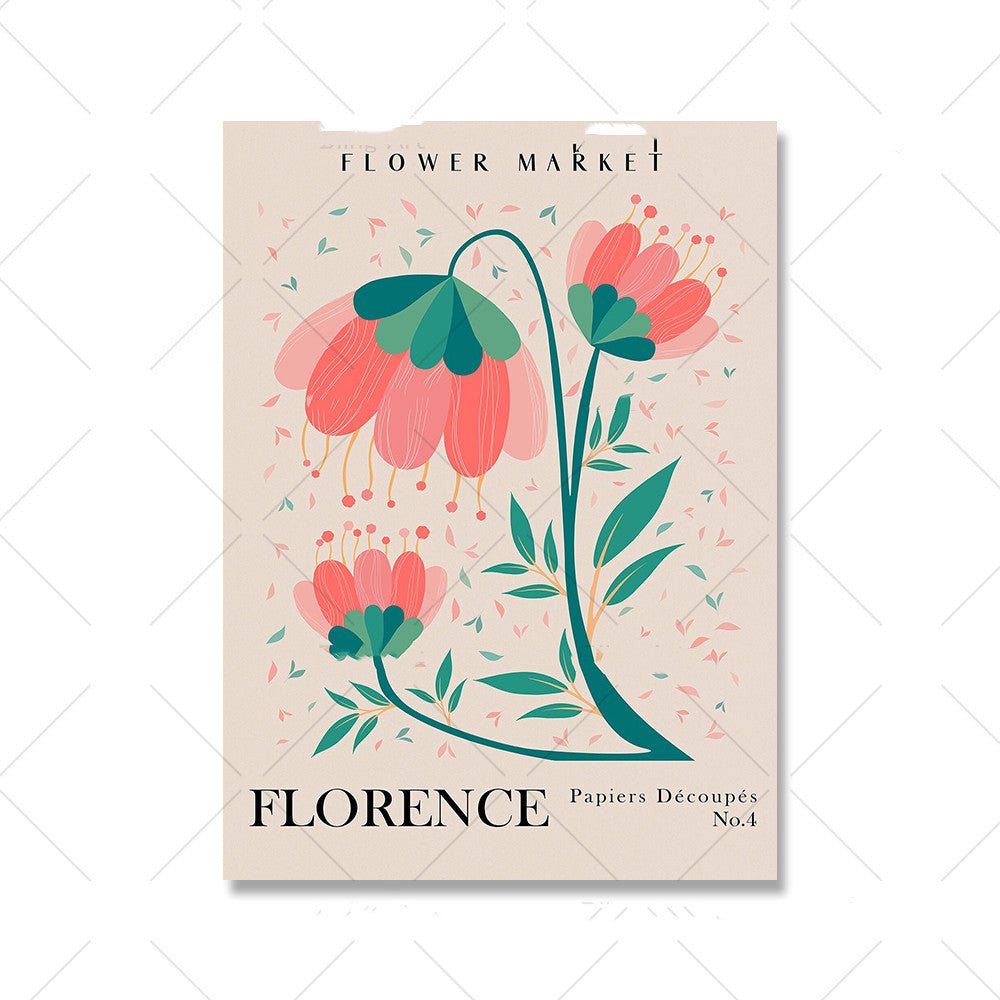 Floral Vintage Poster Canvas Print Mural | Decor Gifts and More