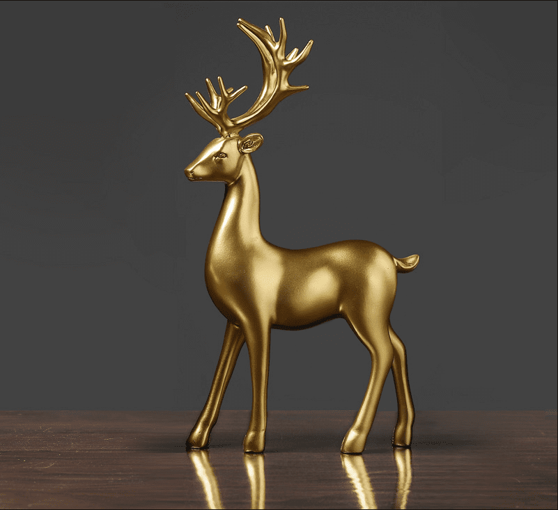 Simple Solid Color Couple Deer Resin Ornament | Decor Gifts and More