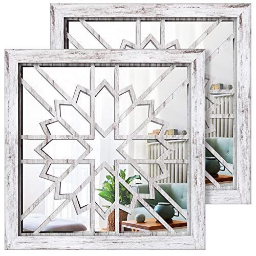 Mirror SetsART-GIFTREE 2PCS Square Wall Mirrors Decor Farmhouse Wall Decorative Mirrors ... - Home Decor Gifts and More